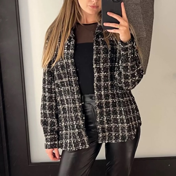 Abercrombie Tweed over sized shirt jacket - Picture 2 of 7